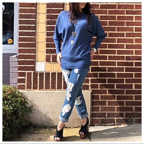 ✨PARIS✨Blue Cashmere blend sweater - Picture 2 of 4